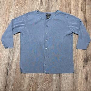 Banana Republic Blue Button Down Crew Neck Sweater Size M